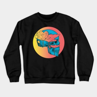 Skull with Lotus flower Crewneck Sweatshirt